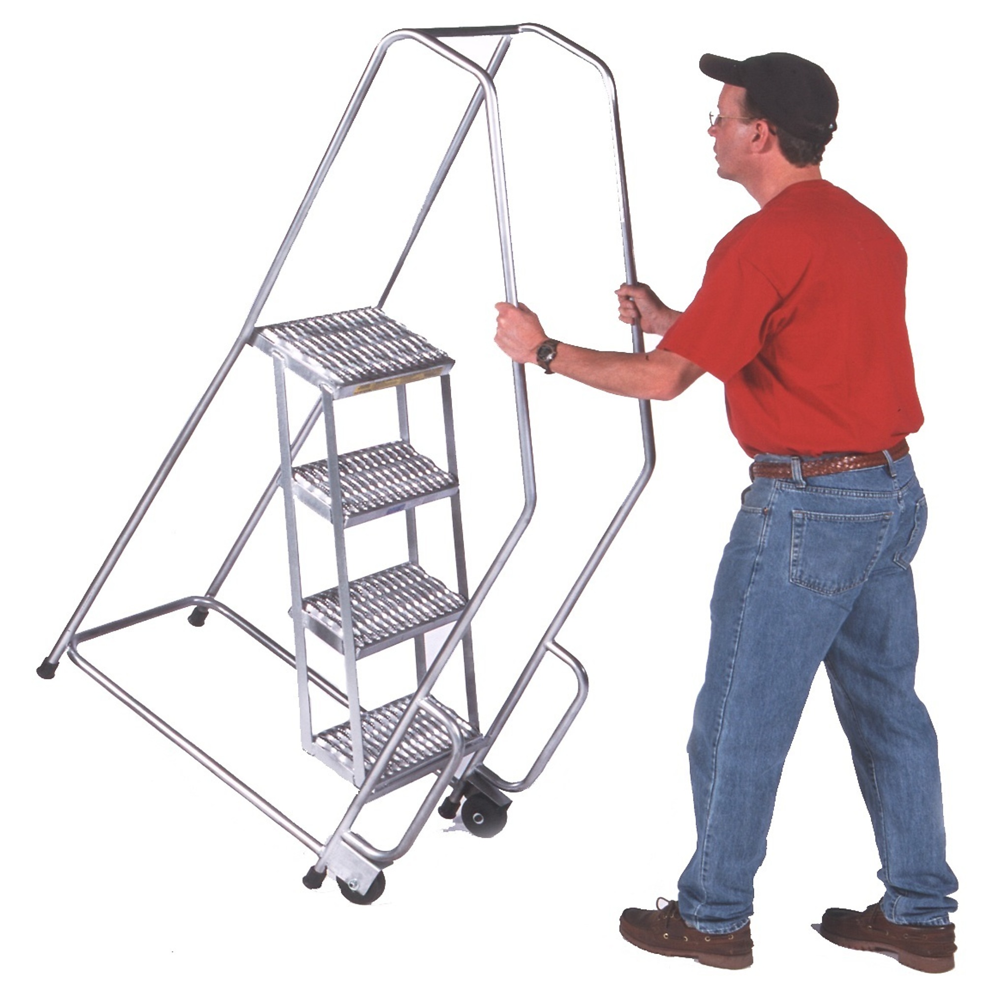 Ballymore, Aluminum Rolling Ladder, Overall Height 68 in, Steps 4 Material Aluminum, Model# A4SH30-TR